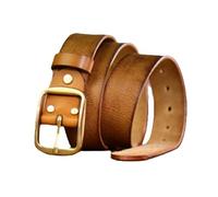 AGUTALITHIC Ceinture Homme Femme en Cuir De Vachette Véritable Effet Vieilli Décontracté Au Quotidien Largeur 38mm Sangle De Taille Fait Main avec Boucle en Laiton Massif(105cm/41, Brown)