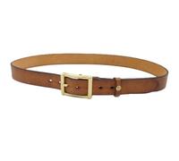 AGUTALITHIC Ceinture Homme Femme épaisseur 4,5 Mm Sangle De Taille en Cuir Véritable Boucle Carrée Vintage en Laiton Massif Emballage Cadeau(130cm/51, Brown)