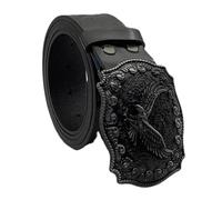 AGUTALITHIC Ceinture Motif Gaufré Western Cowboy-Cowgirl Boucle en Relief Gravure Floral Vintage Têtes d'animaux Sangle De Taille en Cuir PU(125cm/49, B)