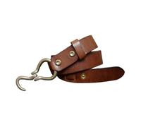 AGUTALITHIC Ceinture Tressée Faite Main pour Homme Et Femme avec Boucle Réglable à Crochets en Laiton Massif Largeur 3,5cm Sangle De Taille en Cuir pour Robe en Jean(115cm/45, Brown)