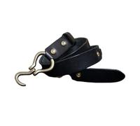 AGUTALITHIC Ceinture Tressée Faite Main pour Homme Et Femme avec Boucle Réglable à Crochets en Laiton Massif Largeur 3,5cm Sangle De Taille en Cuir pour Robe en Jean(105cm/41, Black)