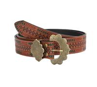 AGUTALITHIC Ceinture Western Cowboy/Cowgirl Strass Turquoise Boucle Gravée Sangle De Taille Cuir PU Embossée pour Jeans, Pantalons Et Robes(120cm/47, Flower)