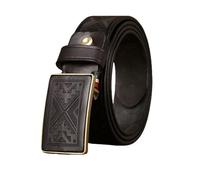 AGUTALITHIC Ceinture Western Gaufrée Boucle Rectangulaire à Fleur Gravée à La Main Ceinturon en Cuir Véritable Pleine Fleur pour Jeans, Robes(115cm/45, Black)