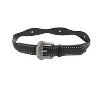 AGUTALITHIC Femme Ceinture Cloutée Rivet Métal Punk Rock Sangle De Taille Boucle Florale Turquoise Western pour Jeans, Pantalons Et Robes(105cm/41, Retro)