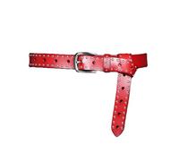 AGUTALITHIC Femme Ceinture en Cuir Cloutée Gothique Punk Rock Rivets Ronds en Métal Cowgirl Western Sangle De Taille pour Jeans Et Pantalons(115cm/45, Red)