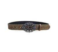 AGUTALITHIC Femme Ceinture Gaufrée Feuilles De Rose Western Boucle Gravée Strass Fleurs Creuses Sangle De Taille pour Une Décoration Quotidienne(105cm/41, Sunflower)