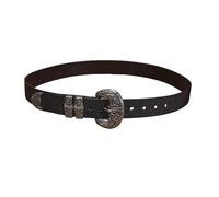 AGUTALITHIC Femmes Hommes Ceinture Western en Cuir Gaufré Sangle Artisanale Boucle Florale Ajourée Gravée pour Jeans, Pantalons Et Robes(115cm/45, Black)