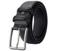 AGUTALITHIC Homme Femme Ceinture Embossée Motif Crocodile Largeur 3,4cm Sangle Cousue Main Pour Jeans Et Pantalons Habillés Boucle Carrée à Ardillon(115cm/45, Black -A)