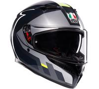 AGV Casque moto K3 E2206 Shade Grey / Yellow Fluo L