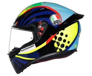 AGV Essais d'hiver K1 S Rossi 2020 Casque Intégral Noir/Jaune/Bleu/Vert XS unisex