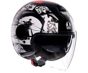 AGV Eteres History, casque à réaction XL Mat Noir/Blanc/Rouge Mat Noir/Blanc/Rouge