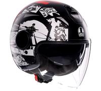 AGV Eteres History, casque à réaction XXL Mat Noir/Blanc/Rouge Mat Noir/Blanc/Rouge