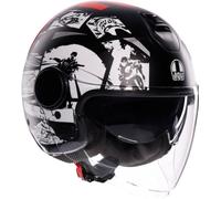 AGV Eteres History Casque jet, noir-blanc-rouge, taille L pour homme