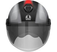 AGV Eteres Levanto Casque Jet, Schwarz/Silber/Rot, M (57/58)