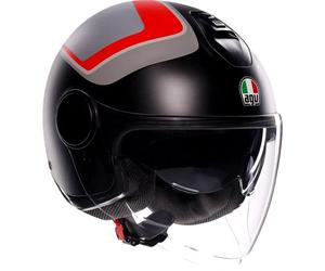AGV Eteres Scaglieri, casque à réaction M Mat Noir/Gris/Rouge Mat Noir/Gris/Rouge