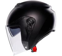 AGV Casque moto jet IRIDES E2206 – écran anti-rayures et protection UV – Noir mat L