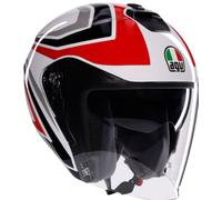AGV Irides Tolosa Casque jet, Blanc/Rouge/Noir, Taille S (55/56)