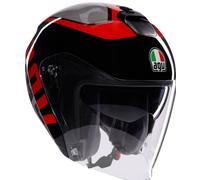 AGV Irides Valenza Casque à réaction, Noir/Gris/Rouge, Taille M (57/58)