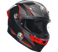 AGV K-6 S Slashcut Casque, Noir/Gris/Rouge, Taille XS (53/54)