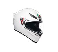 AGV - K1 S E2206, Casque Moto Intégral ECE, Style Racing avec Spoiler Aérodynamique, Entrées d’Air et Visière Anti-Rayures, Champ de Vision 190°, Prédisposition Intercom, Blanc, L