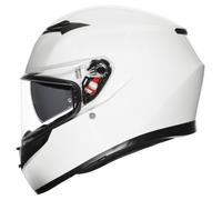 AGV - K3 E2206 MPLK, Casque Moto ECE avec Spoiler et visière UV résistante aux Rayures, Compatible avec l'interphone, Mono White, Unisex, XL