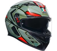 AGV K3 Decept Casque, noir-rouge-vert, taille XS