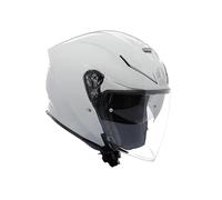 AGV - K5 JET EVO E2206, Casque Moto Jet Unisexe, Casque Moto Ouvert en Fibre de Carbone et Verre, avec Visière Anti-Rayures et Anti-UV, Stelvio White, L