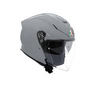 AGV - K5 JET EVO E2206, Casque Moto Jet Unisexe, Casque Moto Ouvert en Fibre de Carbone et Verre, avec Visière Anti-Rayures et Anti-UV, Nardo Grey, XL