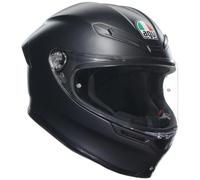 AGV - K6 S E2206 MPLK, Casque Moto Intégral Routier Racing en Fibre de Carbone, Léger et Aérodynamique, Visière Panoramique Anti-Rayures, Intérieur Amovible, Prédisposition Pinlock, Noir Mat, S