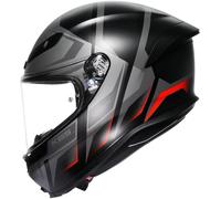 AGV K6 S KARVE Integralhelm matt schwarz-grau-rot XS