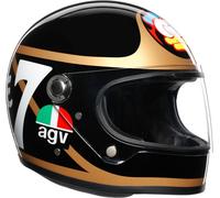 AGV Legends X3000 Barry Sheene Casque, Noir/Blanc/Or, Taille XS (53/54)
