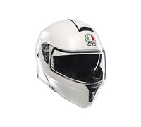 AGV Streetmodular ECE 22-06 Mono, Casque De Moto Modulable Homologué ECE 22-06 P/J avec Pare-Soleil, Blanc Materia Mat, L