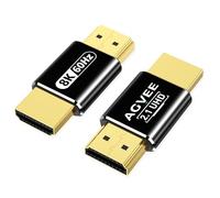AGVEE 2 Pack HDMI Male to Male Adapter, HDMI Type-A 2.1 8k@60HZ Coupler Extender Connector, Metal Shell Extension Converter for TV Stick, Roku Stick, Chromecast, Xbox, PS4, Laptop, PC, Black
