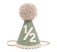 Agvgaza Chapeau demi-anniversaire - Chapeau conique pour bébé 1/2 anniversaire, décorations de six mois, chapeau de fête pour filles/garçons (vert)