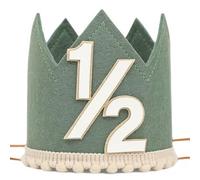 Agvgaza Couronne simple pour demi-anniversaire - Chapeau classique 1/2 anniversaire pour fête de six mois, accessoire photo et décoration unisexe (vert)