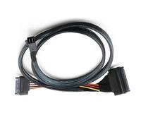 Agwuoetr 0,75m 12g Mini SAS HD pour pour U. 2 36p SFF-8643 Câble avec Alimentation 15pin Intégrée, pour U. 2 SSD SAS pour U. 2 SFF-8639
