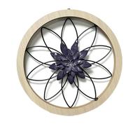 Agwuoetr 1 Pièces Décoration Murale Rustique Ultra Épaisse, Cadre en Bois Fleur de Fer Décoration Suspendue de Ferme pour L'Extérieur, Chambre à Coucher Facile à Installer Violet
