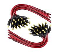 Agwuoetr 100 Pièces de Câble d'alimentation pour Caméra de Surveillance Connecteur Mâle 18AWG 2,1mm X 5,5mm 12V 5A