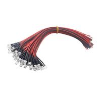 Agwuoetr 100 Pièces Lot 20cm Pré-Câblé 5mm LED Lampe Ampoule Pré-Câblée Diodes Électroluminescentes pour la Décoration de Bricolage DC3.7V-12V B