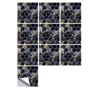 Agwuoetr 10pcs / Ensemble Carreaux Hexagonaux Noirs Autocollant Backsplash à Lavabo à L' Peel Stick Étanche Art Wallpaper