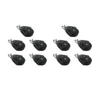 Agwuoetr 10X Bloc de Réa à Charge Élevée, Tête Universelle, Poulie Simple, Manille Pivotante, Bloc de Roulement pour Voilier, Accessoires de Corde