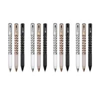 Agwuoetr 12X Stylo Géométrique Froissé en Métal Fidget, Stylo à Changement de Forme Métallique Anti-Stress, Stylo Gel Rétractable de 0,5 mm, Multicolore