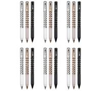 Agwuoetr 18X Stylo Géométrique Froissé en Métal Fidget, Stylo à Changement de Forme Métallique Anti-Stress, Stylo Gel Rétractable de 0,5 mm, Multicolore