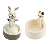 Agwuoetr 2 Pièces Bougeoirs de Dessin Animé Bougeoirs Votifs pour Chandeliers Bougeoir pour Table Bougie Mignonne Facile à Installer, C