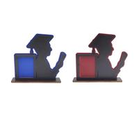 Agwuoetr 2 Pièces Classe de 2024 Cadre de Remise de Diplôme Table en Bois Cadre Photo de Remise de Diplôme Ornements de Bureau à Domicile Ajustement Portrait Vertical-C