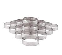Agwuoetr 20 PièCes SéRies Anneaux à Circulaires avec Trous Aux Fruits Quiches Gâteau Mousse Cuisine Moule de Cuisson Gâteau Perforé Mousse Anneau 8Cm