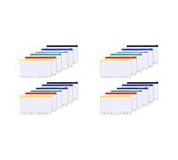 Agwuoetr 24 Pièces A6 Pochette de Reliure à 6 Trous Enveloppes Budgétaires en PVC Imperméables Pochettes de Reliure à Glissière pour Cahier Planificateur Classeurs de Voyage