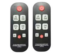 Agwuoetr 2PCS A-TV10 TV Remote Big Button Universal TV Remote Control Télécommande Imperméable avec Lumière LED