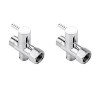 Agwuoetr 2X Adaptateur en T pour Bidet, Adaptateur en T en Laiton avec Vanne D'Arrêt Connecteur en T à 3 Voies 7/8 Po X 7/8 Po X G1/2 pour Pulvérisateur de Bidet de Toilette