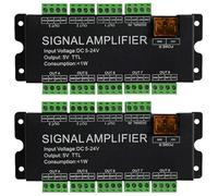 Agwuoetr 2X Amplificateur de Signal de Bande de 8CH LED, Sortie de Signal de WS2812 5V SPI TTL pour WS2811 WS2815 WS2813 SK6812 Pixels DC5-24V de Lumière LED